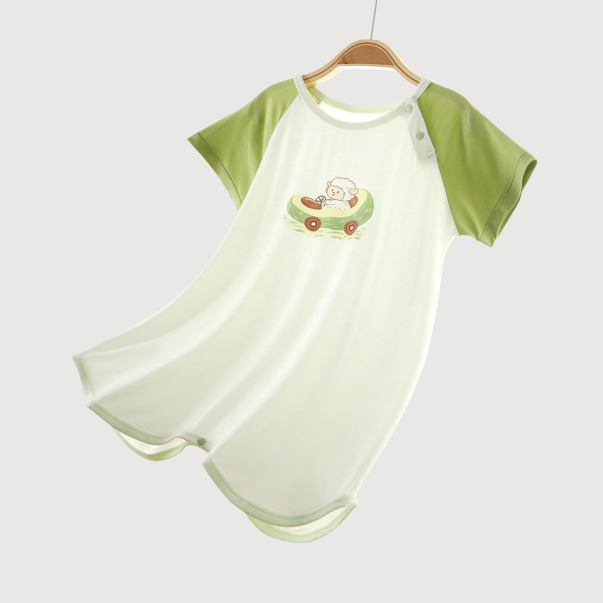 Little Plant Super Soft TENCEL Modal Robe -Green - back view