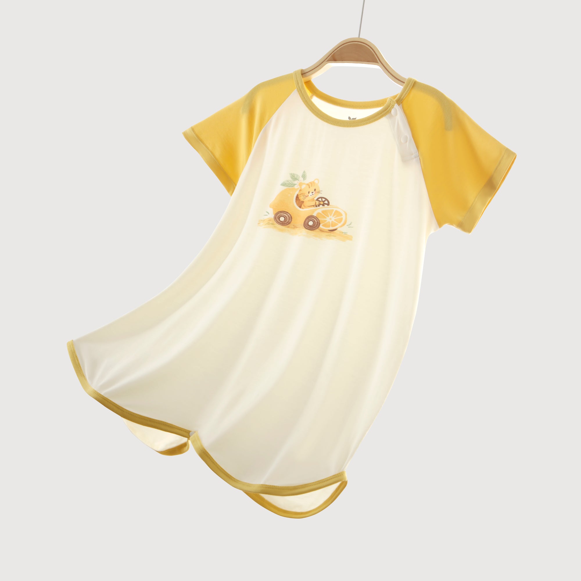 Little Plant Super Soft TENCEL Modal Robe -Yellow - back view