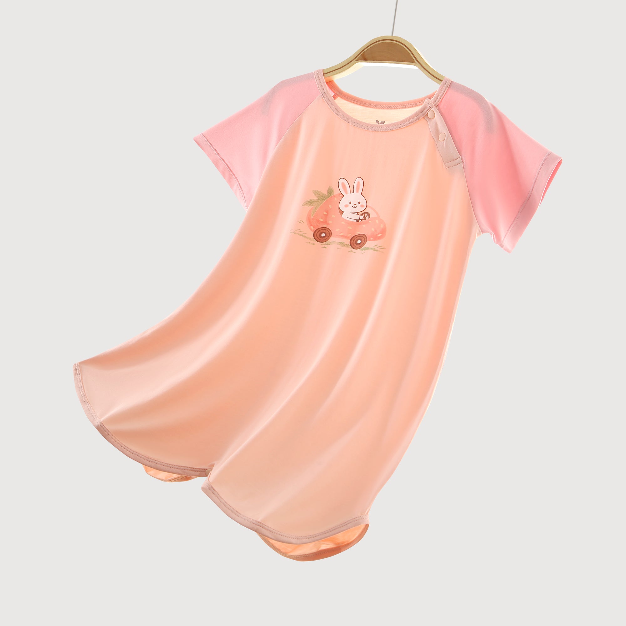 Soft Kids Modal Robe Pink Lightweight Sleepwear -Pink - back view