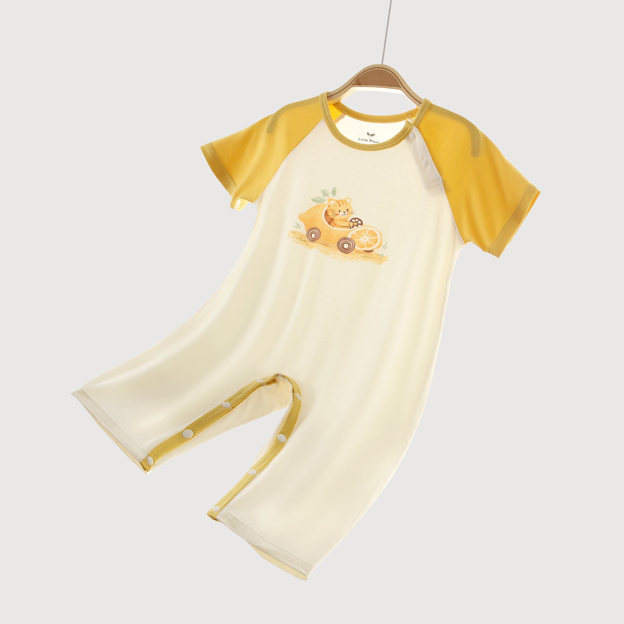 Little Plant Super Soft TENCEL Modal & Organic Cotton Romper- Yellow - back view