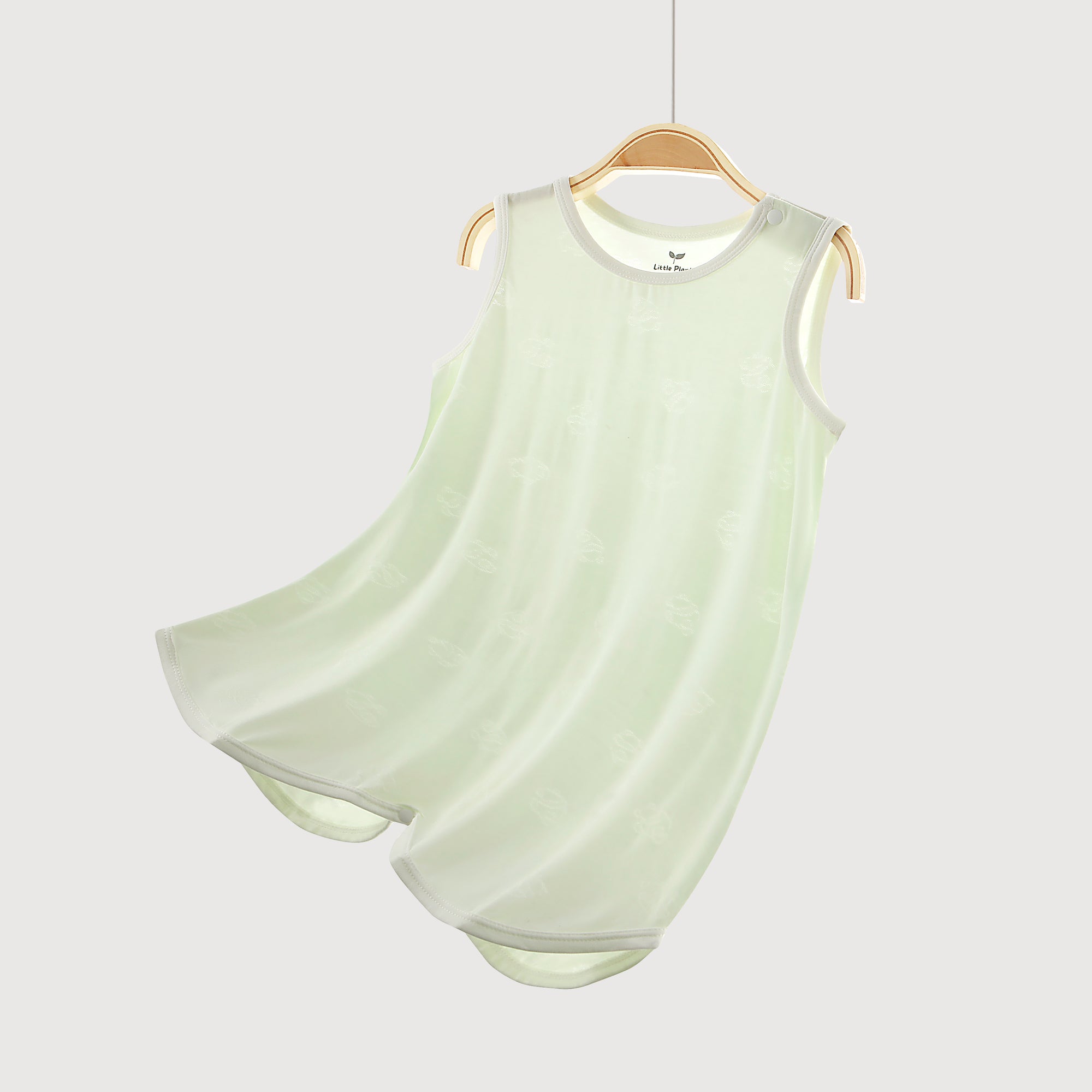 Little Plant Silky Soft TENCEL Modal Jacquard Tank Robe - Green Panda