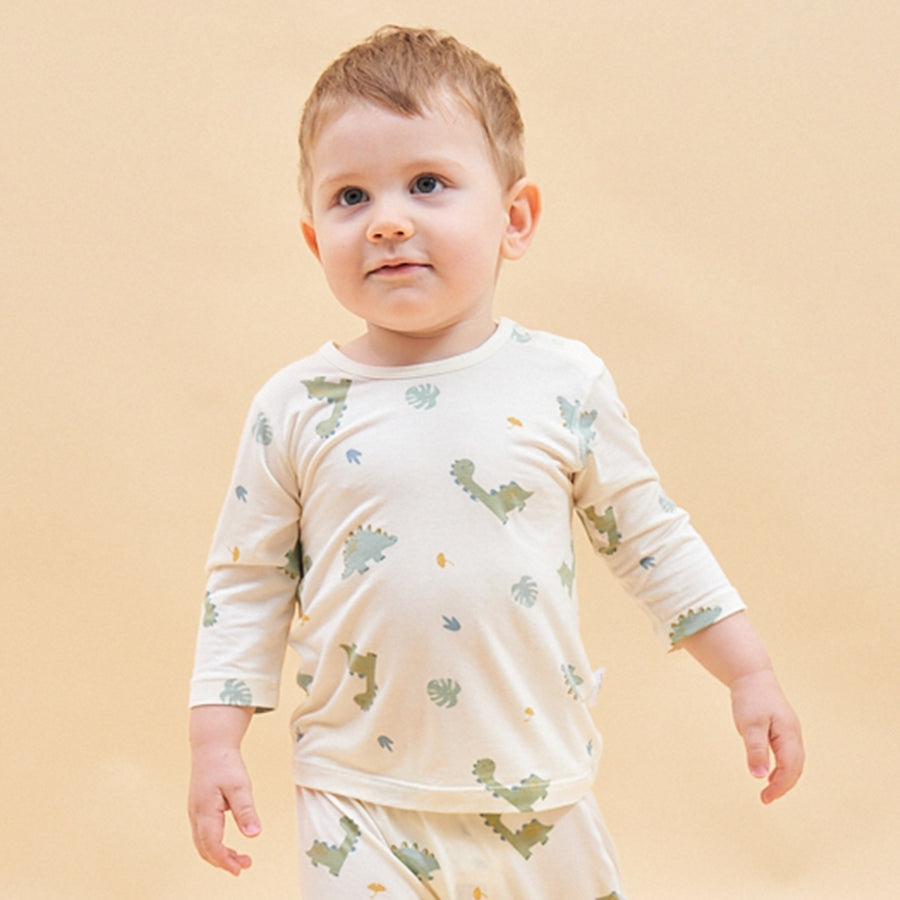 Silky Soft TENCEL Modal Long Sleeve Tee - Dinosaur