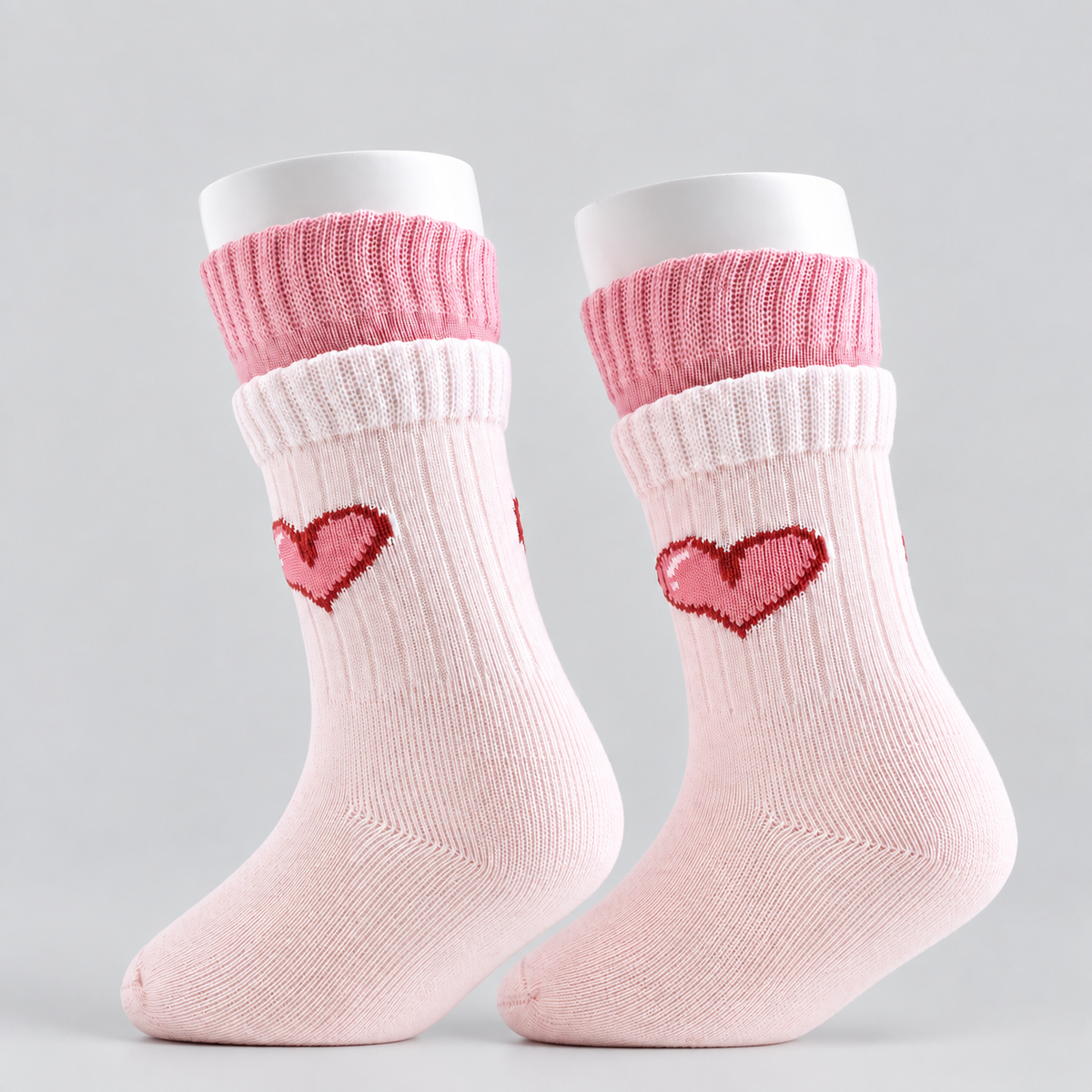 Toddler Girls' 8pk Heart Long-Staple Cotton Crew Socks