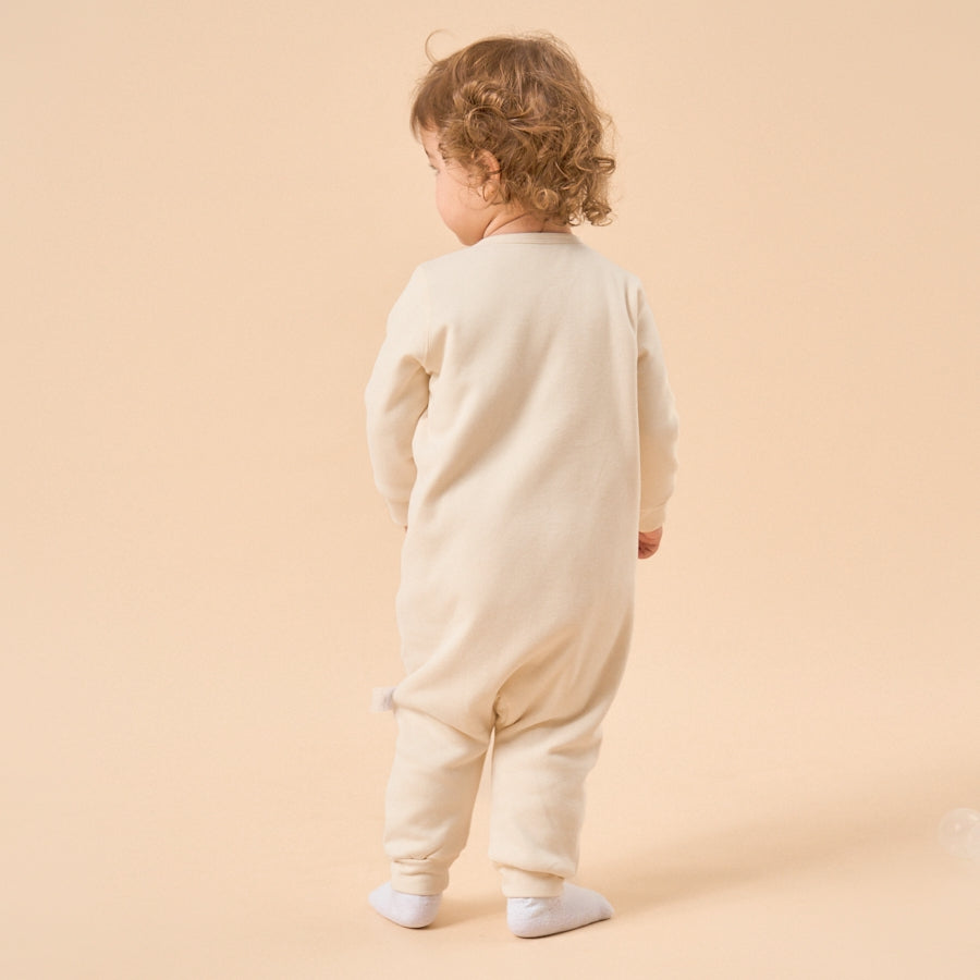1.0 TOG Super Soft Organic Cotton 2-Way Zip Sleep & Play Pajama - Beige - detail view