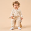 1.0 TOG Super Soft Organic Cotton 2-Way Zip Sleep & Play Pajama - Beige - close-up view