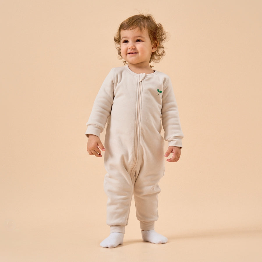 2.0 TOG Super Soft Organic Cotton 2-Way Zip Sleep & Play Pajama - Light Grey