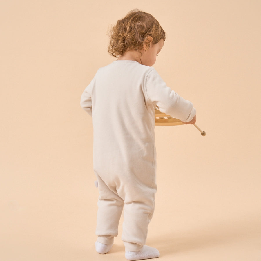 2.0 TOG Super Soft Organic Cotton 2-Way Zip Sleep & Play Pajama - Light Grey - detail view