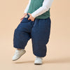 Premium White Duck Down Denim Puffer Pants - detail view