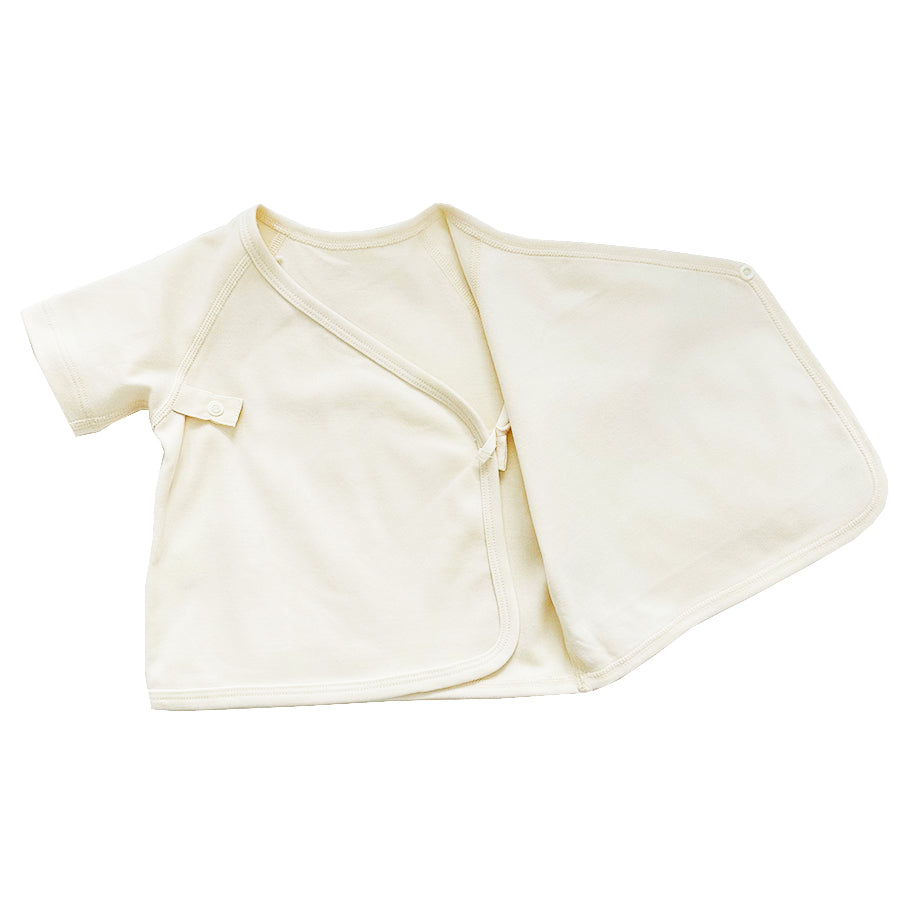 Super Soft Pima Cotton Side-snap Tee - Beige - back view