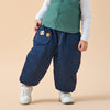 Premium White Duck Down Denim Puffer Pants - back view