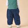 Premium White Duck Down Denim Puffer Pants - lifestyle view