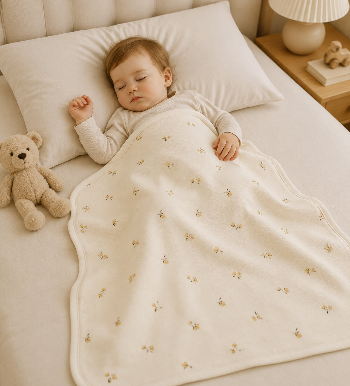 Baby Toddler Soft Pima Cotton Throw Blanket 36x48 in- Flower