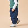 Premium White Duck Down Denim Puffer Pants - close-up view