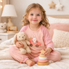 Little Plant Kids Modal Sleepwear Set Soft Pajamas Outfit -Pink - close-up view