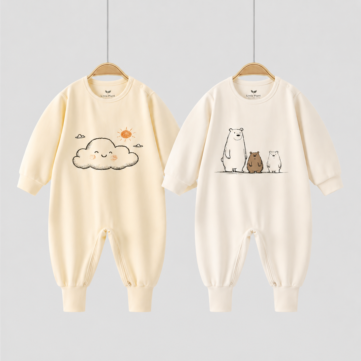 Toddler 2pk Zip-Up Footie Pajamas
