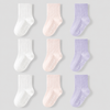 Toddler Girls' 9pk Non Slip Cotton Grip Socks