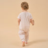 Baby Modal 2-Way Zip Pajamas Soft Sleepwear- Pink Bear - detail view