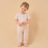 Baby Modal 2-Way Zip Pajamas Soft Sleepwear- Pink Bear - close-up view
