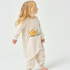 Double Layer Super Soft TENCEL Modal & Organic Cotton Footie Crotch Zipper Pajama - Star&Cloud - close-up view