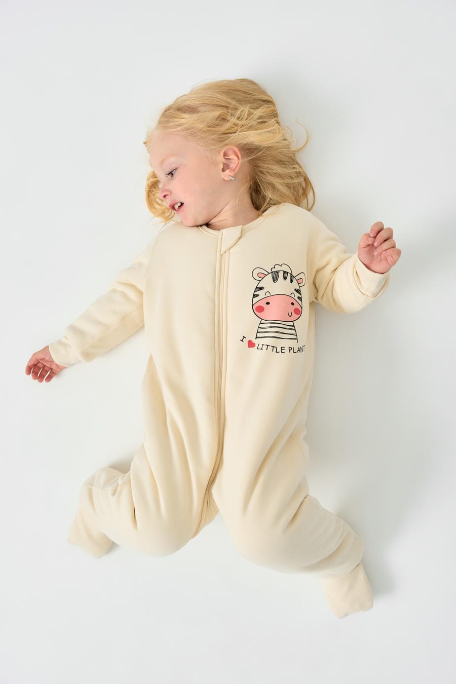 1.0T Super Soft Footie Two-way Zipper Padded Pajama - Little Zebra - view 8
