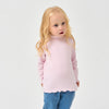 Long Sleeve Slim Fit Mock Neck Top - Pink - back view