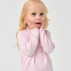 Long Sleeve Slim Fit Mock Neck Top - Pink - view 7