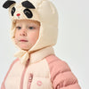 Kids Panda White Duck Down Winter Hat - back view
