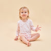 Silky Soft TENCEL Modal Long Sleeve Bodysuit - Pink Heart - back view