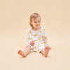 Super Soft TENCEL Modal & Organic Cotton Robe Long Sleeve - Yellow Moon - close-up view