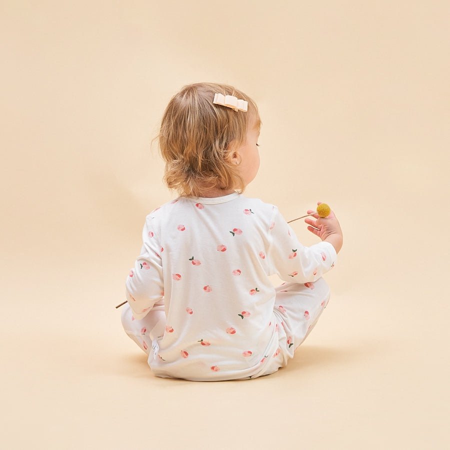 Silky Soft TENCEL Modal Long Sleeve Tee - Peach - lifestyle view