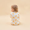 Super Soft TENCEL Modal & Organic Cotton 2-Way Zip Sleep & Play Pajama - Yellow Moon - lifestyle view