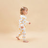 Super Soft TENCEL Modal & Organic Cotton 2-Way Zip Sleep & Play Pajama - Yellow Moon - back view