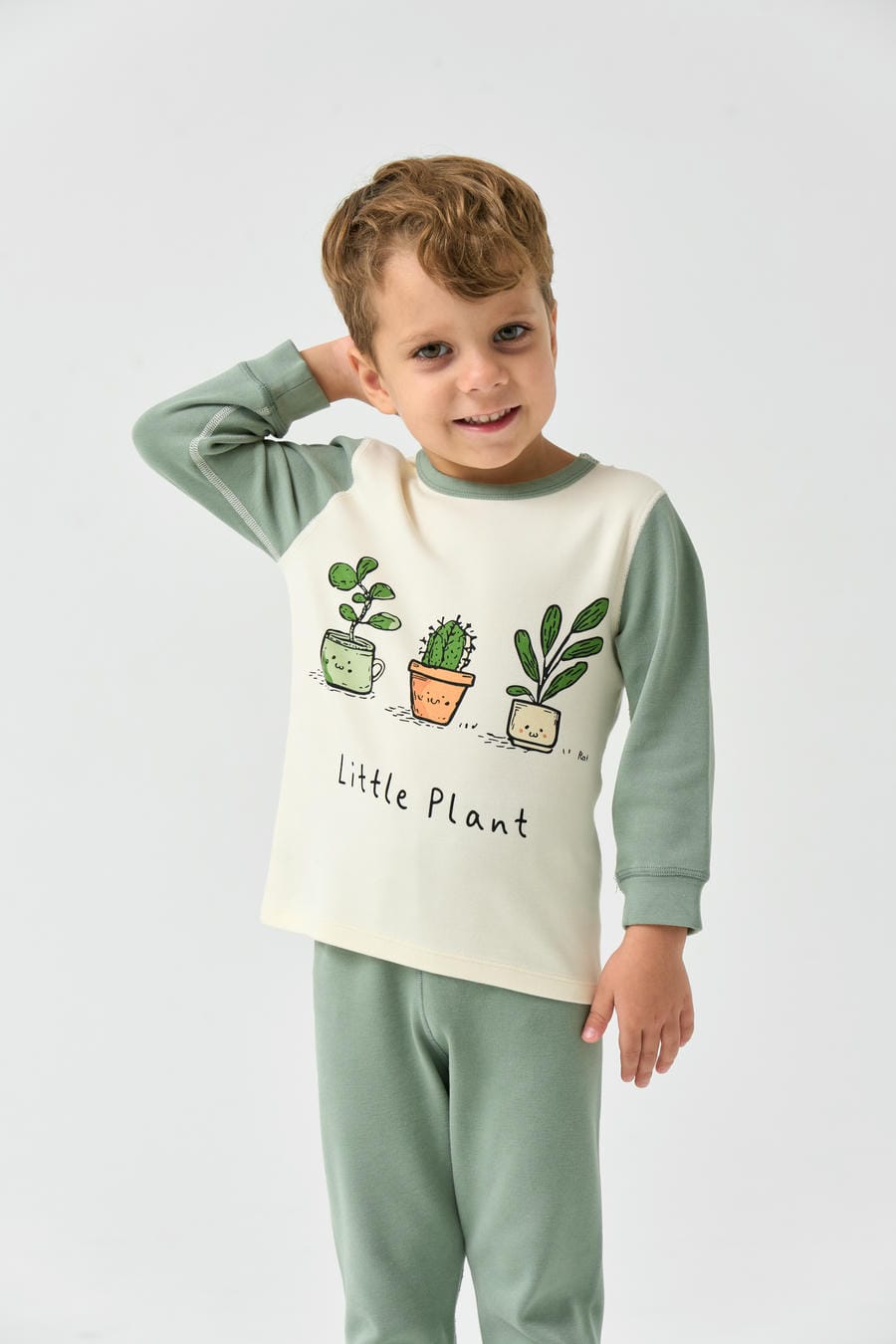 Super Soft TENCEL Modal & Organic Cotton Pajama - Little Plant - detail view