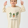 Super Soft TENCEL Modal & Organic Cotton Footie Crotch Zipper Pajama - Little Plant - close-up view
