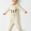 Double Layer Super Soft TENCEL Modal & Organic Cotton Footie Crotch Zipper Pajama - Little Plant - view 7