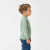 Long Sleeve Slim Fit Mock Neck Top - Green - detail view