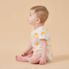 Baby Modal Cotton Bodysuit Soft Breathable Romper - Yellow Moon - detail view