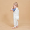 Silky Soft TENCEL Modal Lightweight Romper - Navy Bear - close-up view