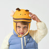 Kids Bumblebee White Duck Down Winter Hat - close-up view