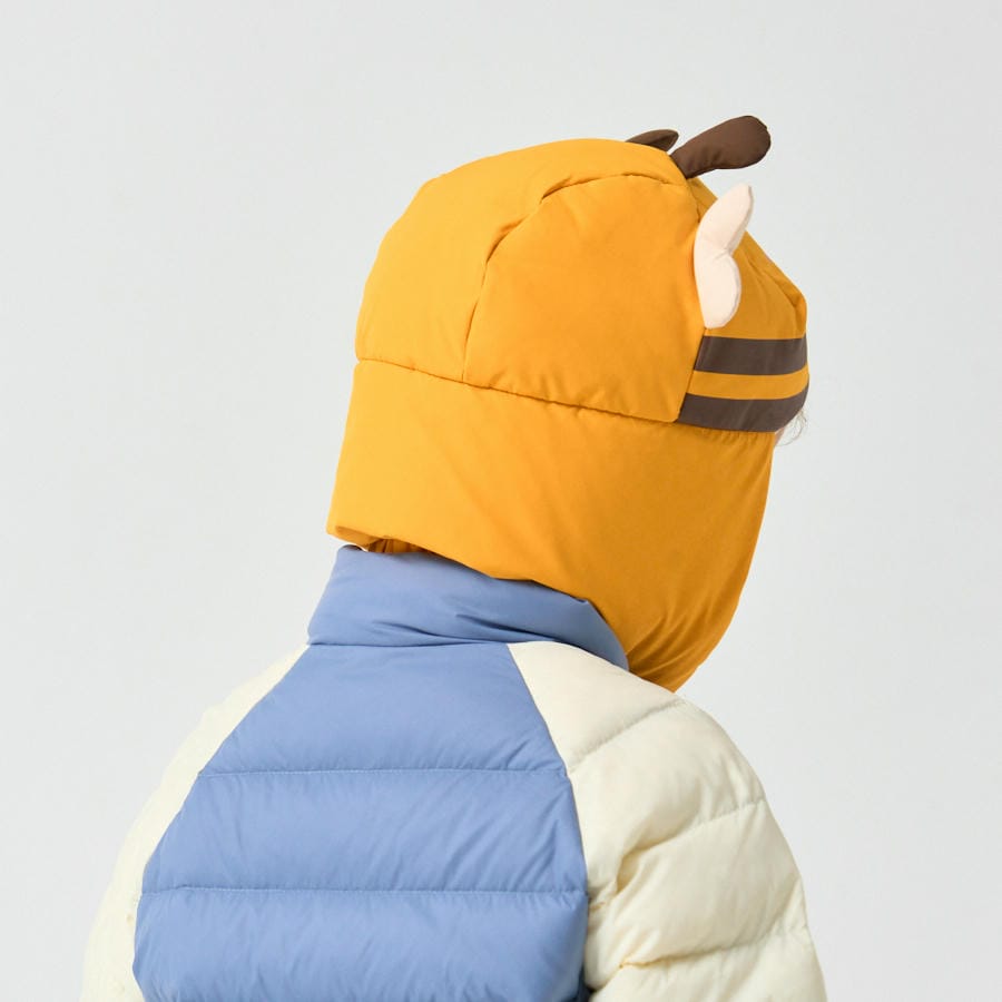 Kids Bumblebee White Duck Down Winter Hat - alternate view