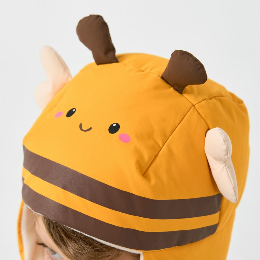 Kids Bumblebee White Duck Down Winter Hat - view 7