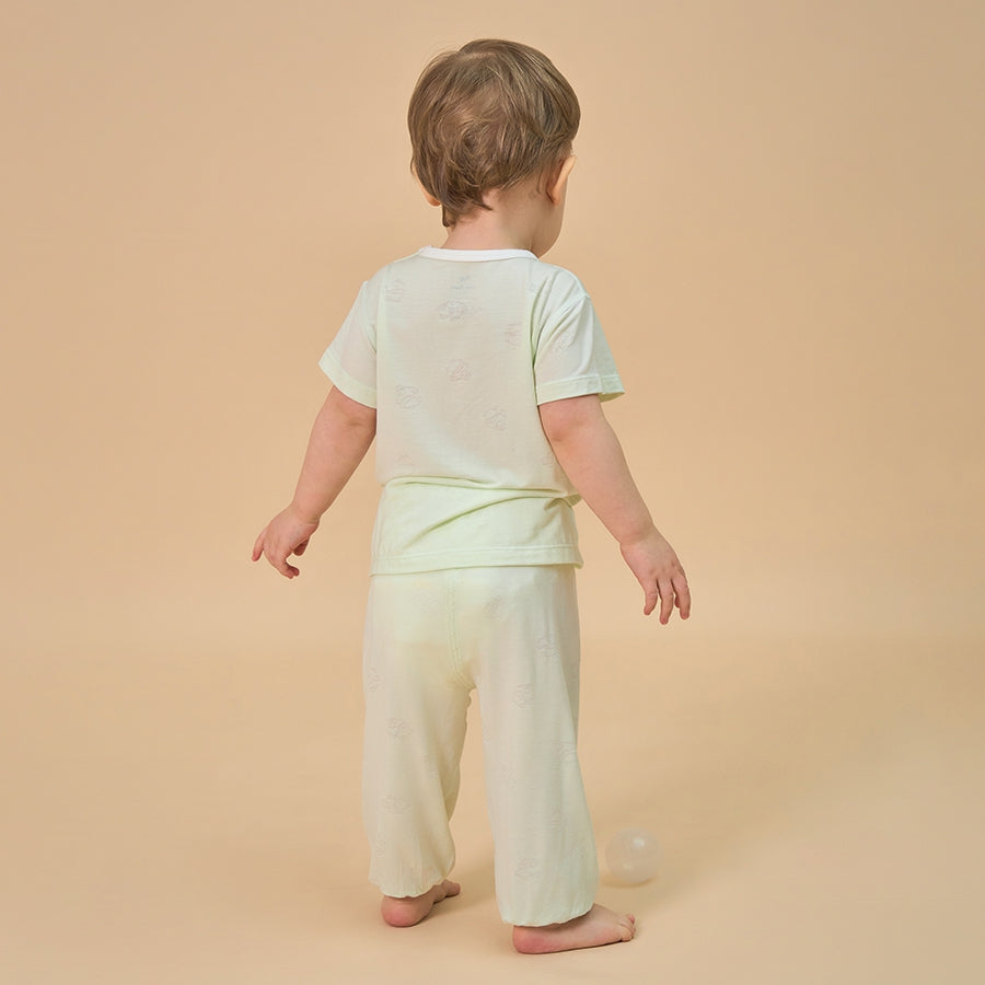 Silky Soft TENCEL Modal Tee - Green Panda - detail view