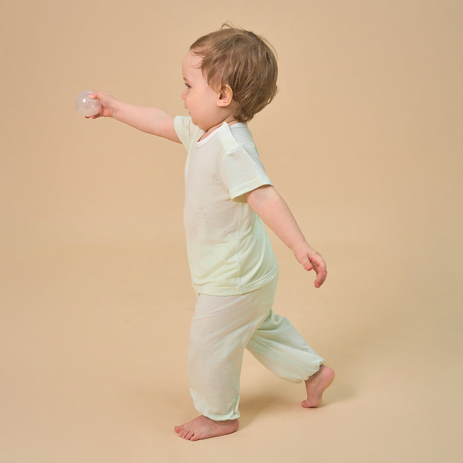Silky Soft TENCEL Modal Tee - Green Panda - close-up view