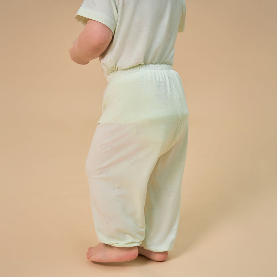 Silky Soft TENCEL Modal Long Pant - Green Panda - back view