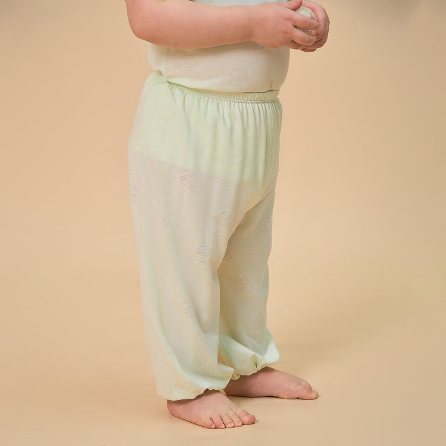 Silky Soft TENCEL Modal Long Pant - Green Panda - detail view