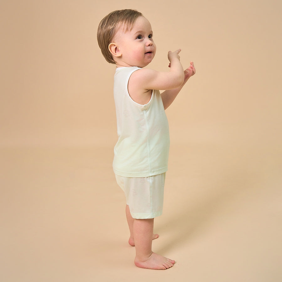 Little Plant Kids T-Shirt Modal Soft Breathable Summer Top Lightweight Tee - Green - detail view