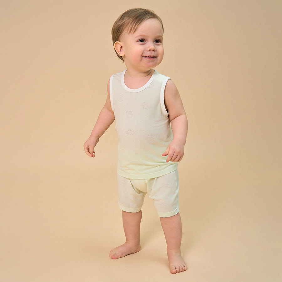 Little Plant Kids T-Shirt Modal Soft Breathable Summer Top Lightweight Tee - Green - back view