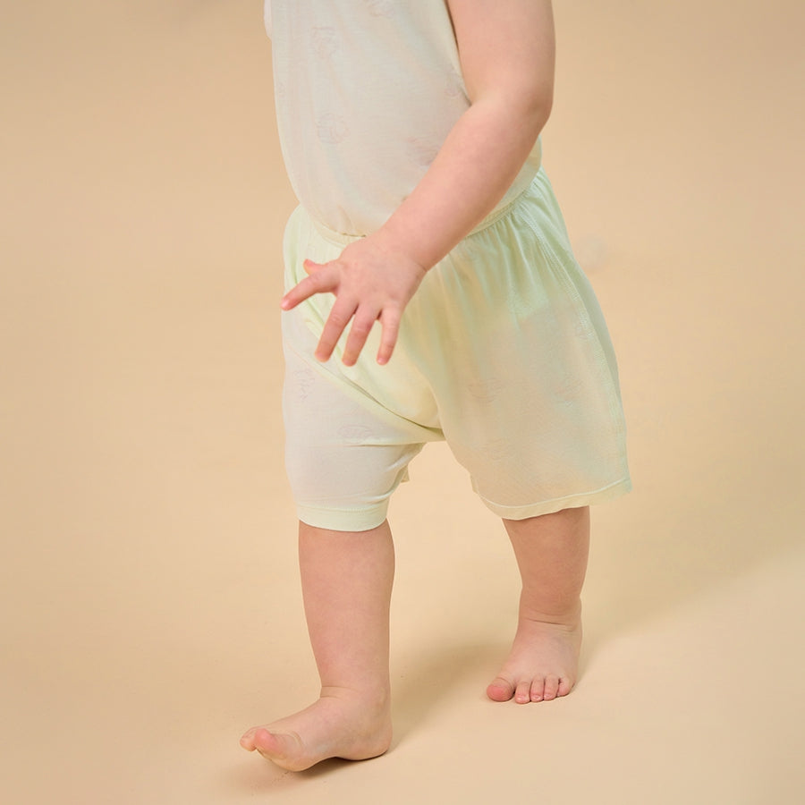 Silky Soft TENCEL Modal Short Pant - Green Panda - detail view