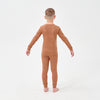 Boys' Super Soft TENCEL Lyocell & Pima Cotton Pajama - Brown Striped - close-up view
