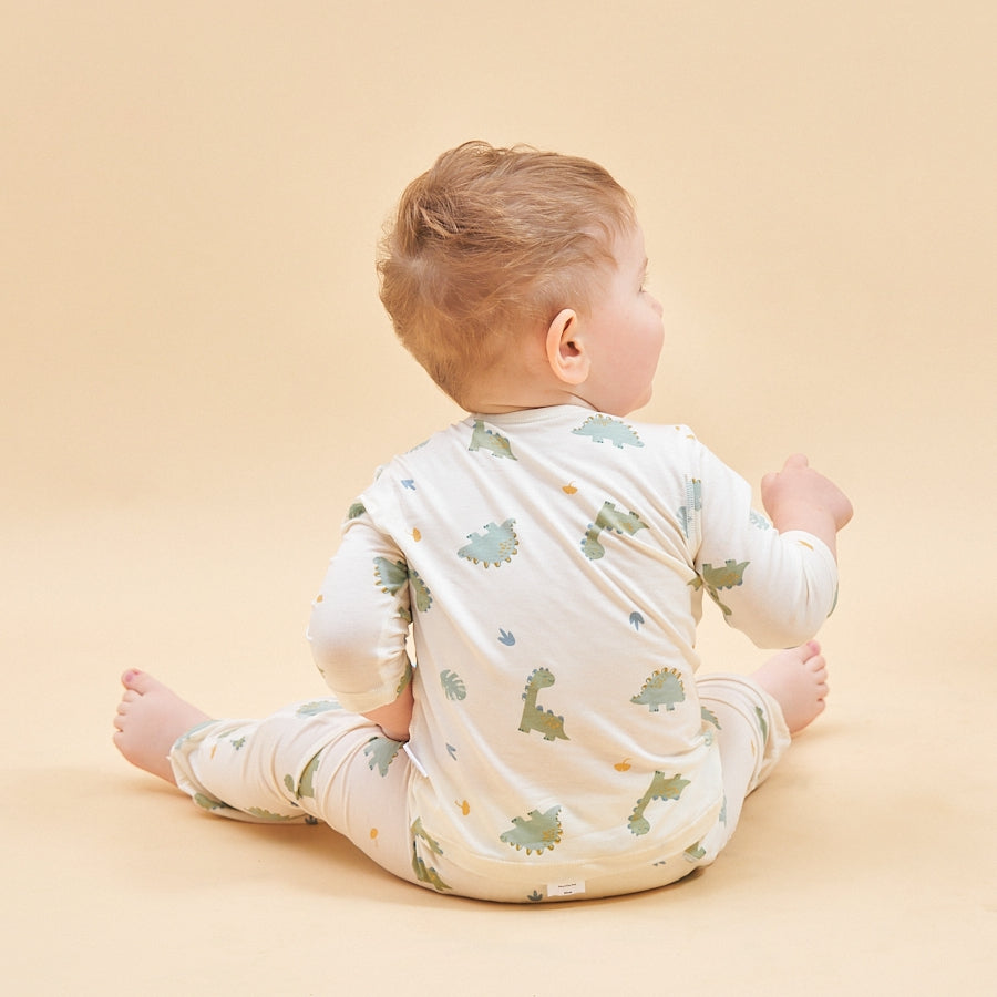 Silky Soft TENCEL Modal Long Sleeve Tee - Dinosaur - lifestyle view